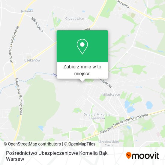 Mapa Pośrednictwo Ubezpieczeniowe Kornelia Bąk