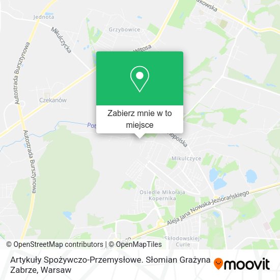 Mapa Artykuły Spożywczo-Przemysłowe. Słomian Grażyna Zabrze