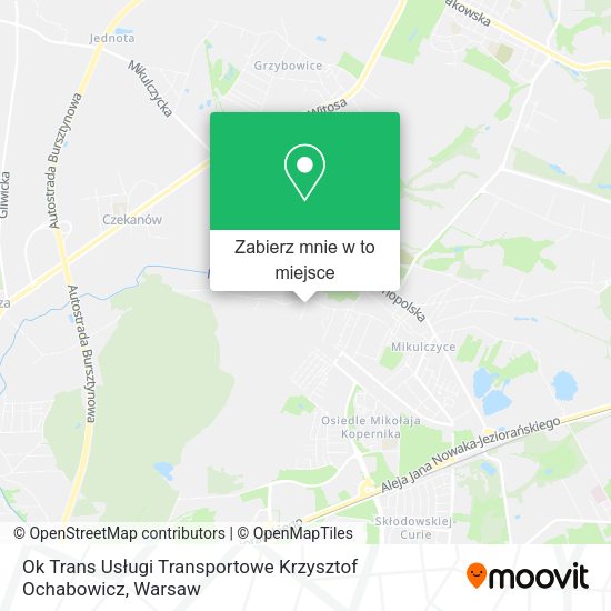 Mapa Ok Trans Usługi Transportowe Krzysztof Ochabowicz