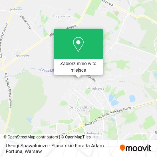 Mapa Usługi Spawalniczo - Ślusarskie Forada Adam Fortuna