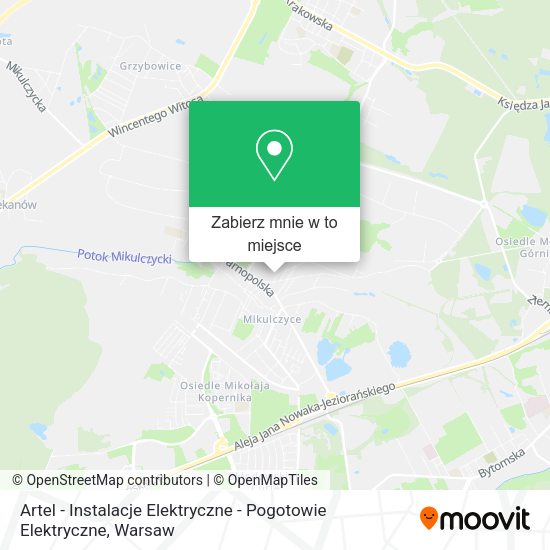 Mapa Artel - Instalacje Elektryczne - Pogotowie Elektryczne