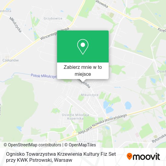 Mapa Ognisko Towarzystwa Krzewienia Kultury Fiz Set przy KWK Pstrowski