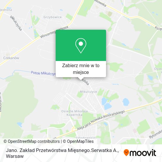 Mapa Jano. Zakład Przetwórstwa Mięsnego.Serwatka A.