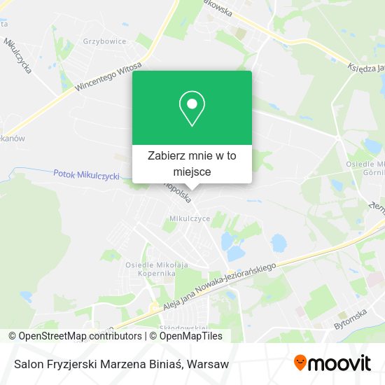 Mapa Salon Fryzjerski Marzena Biniaś