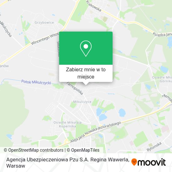 Mapa Agencja Ubezpieczeniowa Pzu S.A. Regina Wawerla