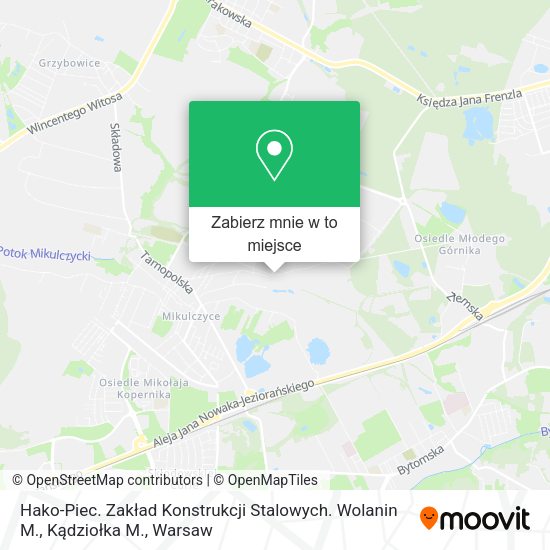 Mapa Hako-Piec. Zakład Konstrukcji Stalowych. Wolanin M., Kądziołka M.