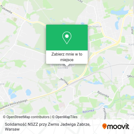 Mapa Solidarność NSZZ przy Zwms Jadwiga Zabrze