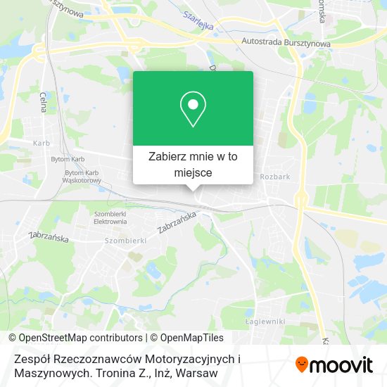 Mapa Zespół Rzeczoznawców Motoryzacyjnych i Maszynowych. Tronina Z., Inż