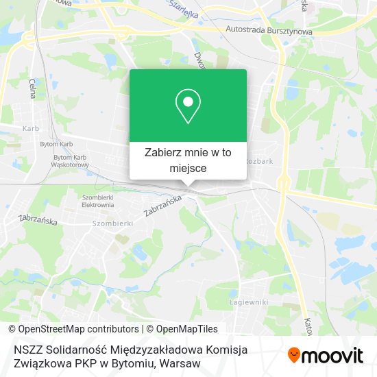 Mapa NSZZ Solidarność Międzyzakładowa Komisja Związkowa PKP w Bytomiu