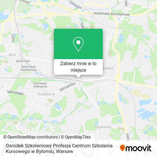 Mapa Osrodek Szkoleniowy Profesja Centrum Szkolenia Kursowego w Bytomiu