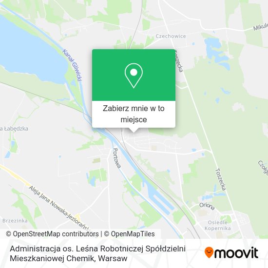 Mapa Administracja os. Leśna Robotniczej Spółdzielni Mieszkaniowej Chemik