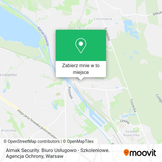 Mapa Almak Security. Biuro Usługowo - Szkoleniowe. Agencja Ochrony