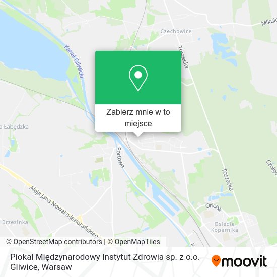 Mapa Piokal Międzynarodowy Instytut Zdrowia sp. z o.o. Gliwice