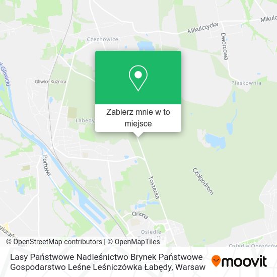 Mapa Lasy Państwowe Nadleśnictwo Brynek Państwowe Gospodarstwo Leśne Leśniczówka Łabędy