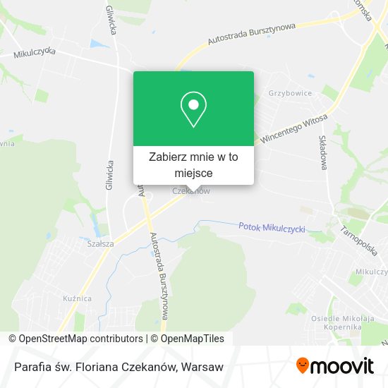 Mapa Parafia św. Floriana Czekanów