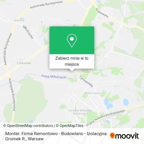 Mapa Monter. Firma Remontowo - Budowlano - Izolacyjna. Gromek R.