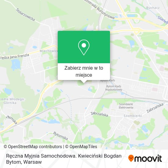 Mapa Ręczna Myjnia Samochodowa. Kwieciński Bogdan Bytom