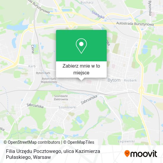 Mapa Filia Urzędu Pocztowego, ulica Kazimierza Pułaskiego