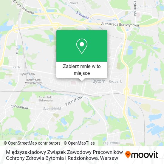 Mapa Międzyzakładowy Związek Zawodowy Pracowników Ochrony Zdrowia Bytomia i Radzionkowa