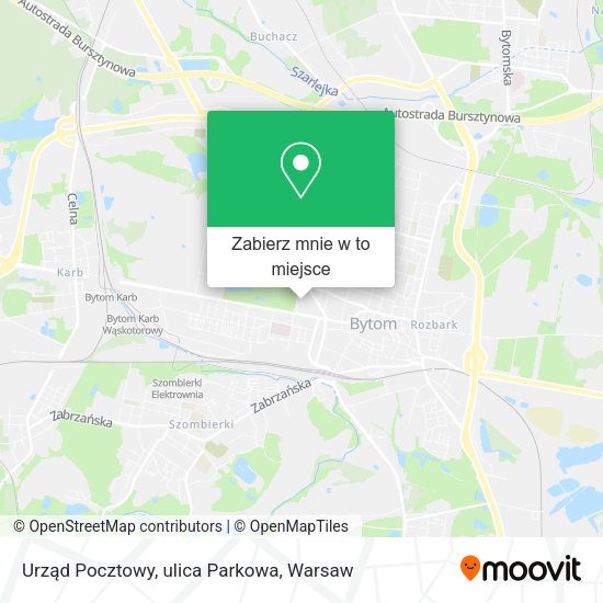 Mapa Urząd Pocztowy, ulica Parkowa