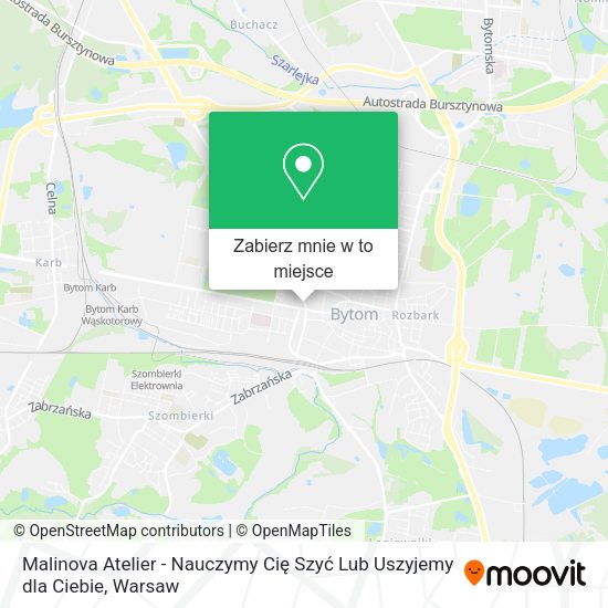 Mapa Malinova Atelier - Nauczymy Cię Szyć Lub Uszyjemy dla Ciebie