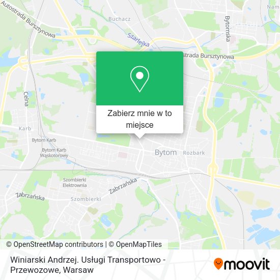 Mapa Winiarski Andrzej. Usługi Transportowo - Przewozowe