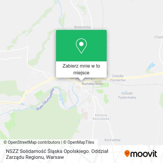 Mapa NSZZ Solidarność Śląska Opolskiego. Oddział Zarządu Regionu