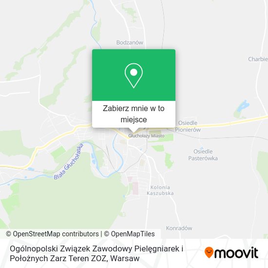 Mapa Ogólnopolski Związek Zawodowy Pielęgniarek i Położnych Zarz Teren ZOZ