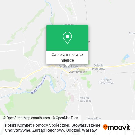 Mapa Polski Komitet Pomocy Społecznej. Stowarzyszenie Charytatywne. Zarząd Rejonowy. Oddział