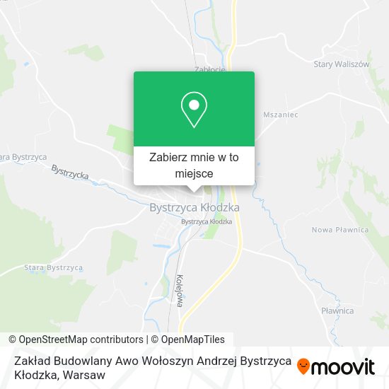 Mapa Zakład Budowlany Awo Wołoszyn Andrzej Bystrzyca Kłodzka
