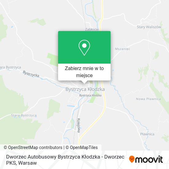 Mapa Dworzec Autobusowy Bystrzyca Kłodzka - Dworzec PKS