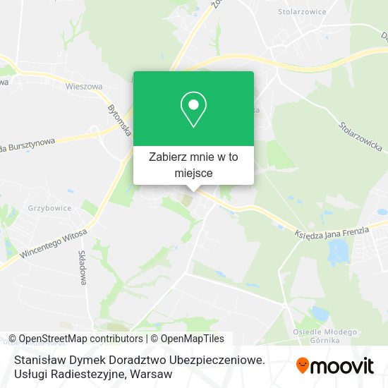 Mapa Stanisław Dymek Doradztwo Ubezpieczeniowe. Usługi Radiestezyjne