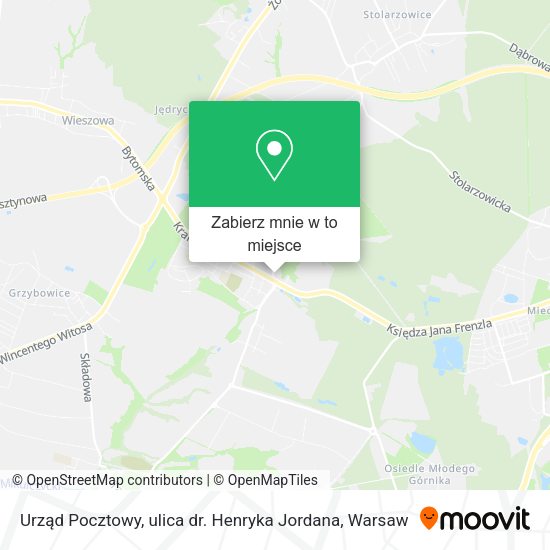 Mapa Urząd Pocztowy, ulica dr. Henryka Jordana