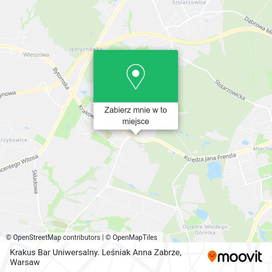 Mapa Krakus Bar Uniwersalny. Leśniak Anna Zabrze