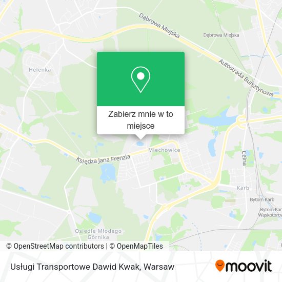 Mapa Usługi Transportowe Dawid Kwak