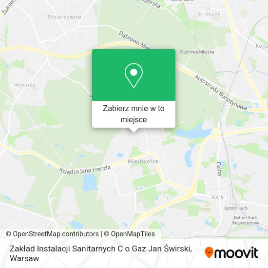 Mapa Zakład Instalacji Sanitarnych C o Gaz Jan Świrski