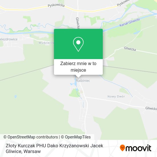 Mapa Złoty Kurczak PHU Dako Krzyżanowski Jacek Gliwice