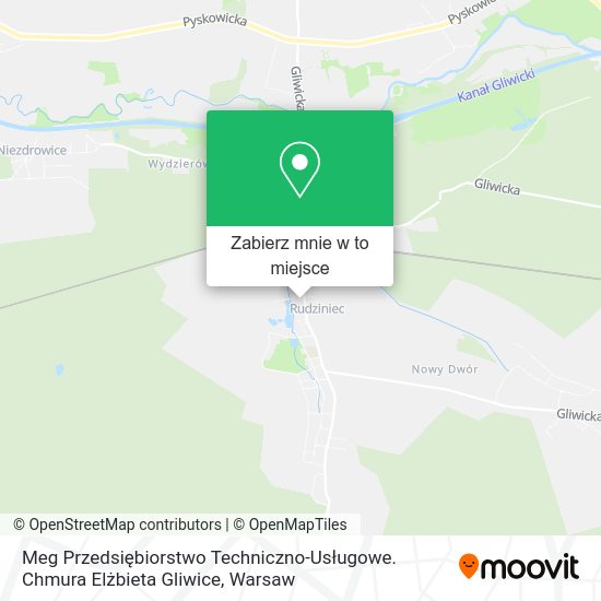 Mapa Meg Przedsiębiorstwo Techniczno-Usługowe. Chmura Elżbieta Gliwice