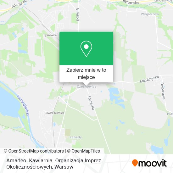 Mapa Amadeo. Kawiarnia. Organizacja Imprez Okolicznościowych