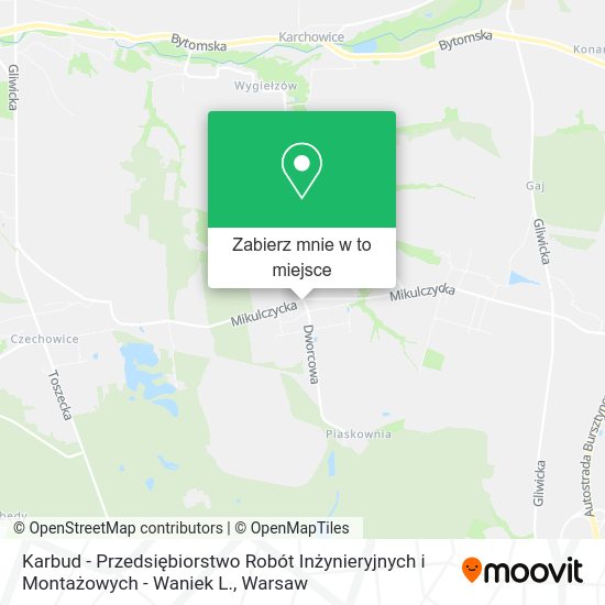 Mapa Karbud - Przedsiębiorstwo Robót Inżynieryjnych i Montażowych - Waniek L.