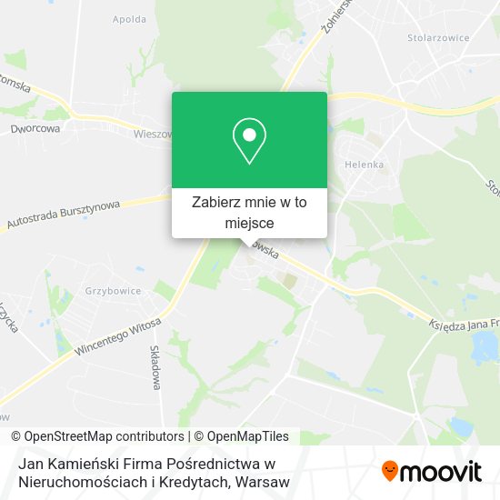 Mapa Jan Kamieński Firma Pośrednictwa w Nieruchomościach i Kredytach