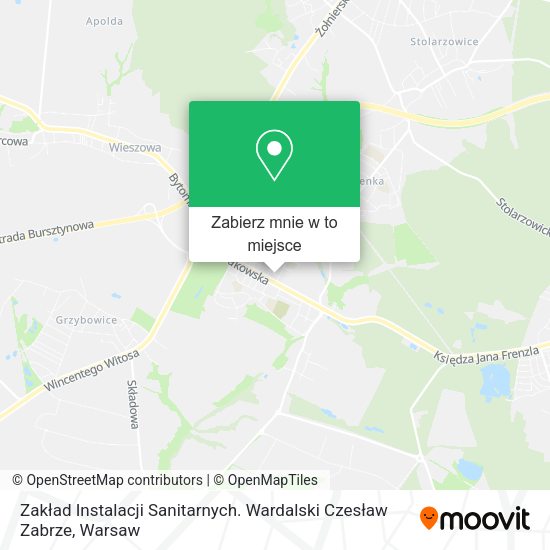 Mapa Zakład Instalacji Sanitarnych. Wardalski Czesław Zabrze