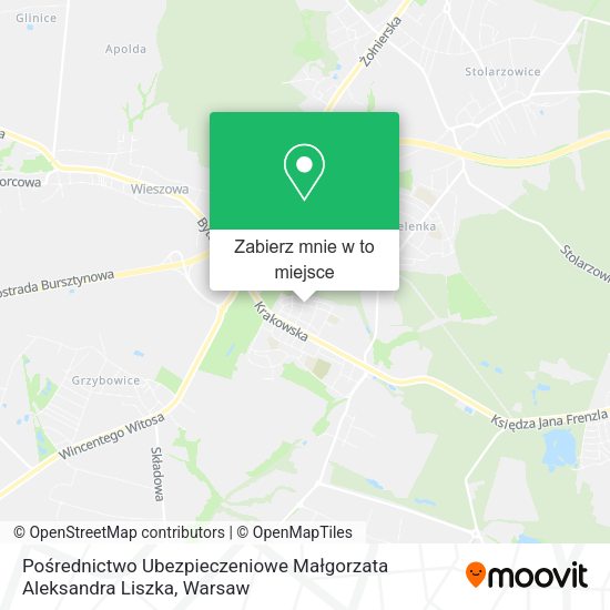 Mapa Pośrednictwo Ubezpieczeniowe Małgorzata Aleksandra Liszka