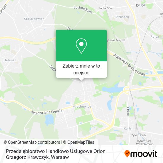 Mapa Przedsiębiorstwo Handlowo Usługowe Orion Grzegorz Krawczyk