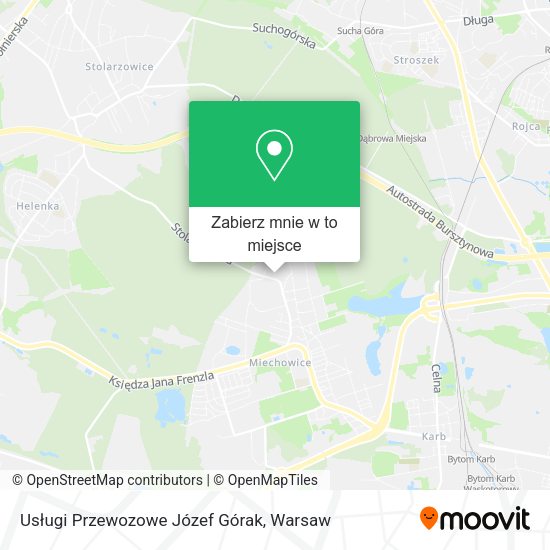 Mapa Usługi Przewozowe Józef Górak