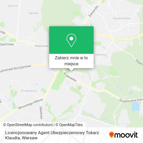 Mapa Licencjonowany Agent Ubezpieczeniowy Tokarz Klaudia