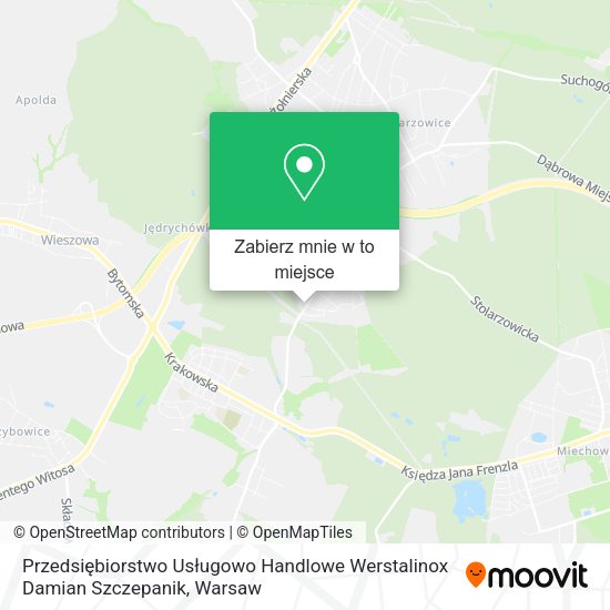 Mapa Przedsiębiorstwo Usługowo Handlowe Werstalinox Damian Szczepanik