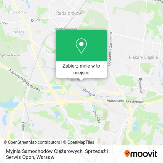 Mapa Myjnia Samochodów Ciężarowych. Sprzedaż i Serwis Opon