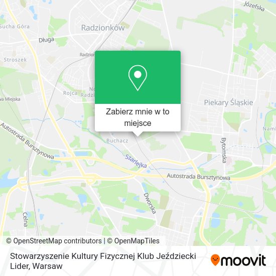 Mapa Stowarzyszenie Kultury Fizycznej Klub Jeździecki Lider