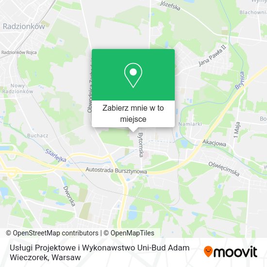 Mapa Usługi Projektowe i Wykonawstwo Uni-Bud Adam Wieczorek